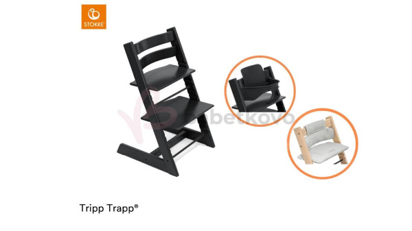 Stokke Tripp Trapp Bundle Stolička + baby set + vankúšik Black