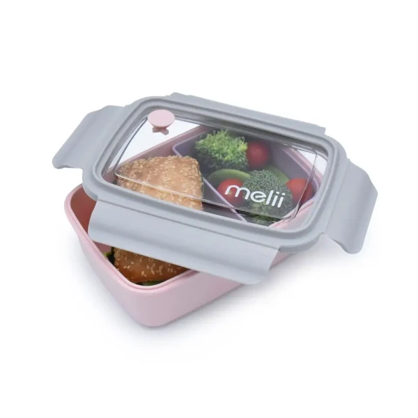 MELII Bento Box krabička na desiatu 880 ml - ružová