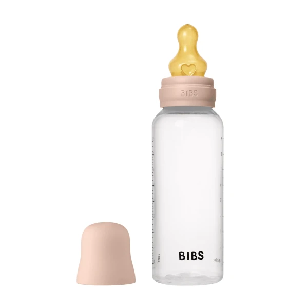 BIBS antikoliková fľaša s kaučukovým cumlíkom 270ml blush