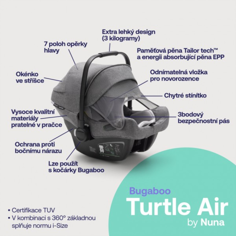 Bugaboo Turtle Air by Nuna Autosedačka Black