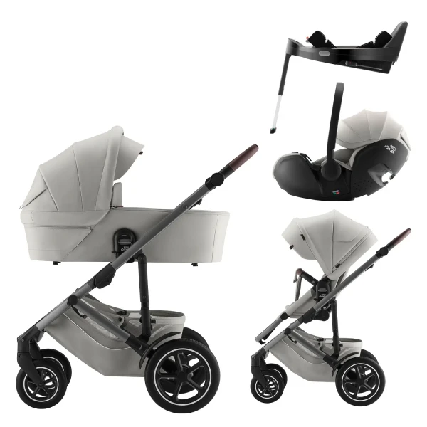 BRITAX Set kočík Smile 5Z + hlboká vanička + autosedačka Baby-Safe PRO + Vario Base 5Z Lux, Linen Grey