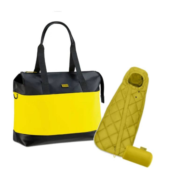 CYBEX Taška na plienky Tote Bag, Mustard Yellow + Fusak Snogga Mini ZDARMA