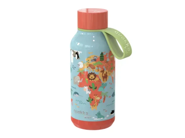 Quokka Nerezová termofľaša Solid Kids s pútkom Map of Life 330 ml