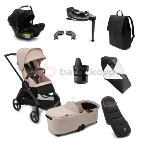 Bugaboo Dragonfly Zvýhodnený set 7v1 Black/Desert Taupe