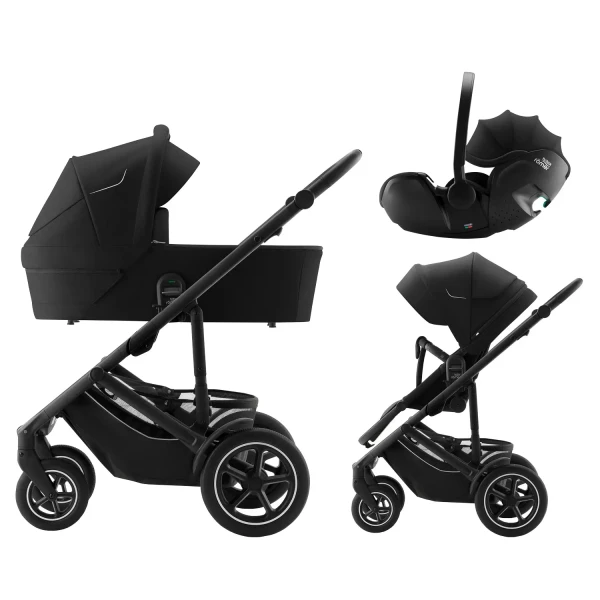 BRITAX Set kočík Smile 5Z + hlboká vanička + autosedačka Baby-Safe PRO Classic, Space Black