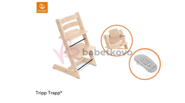 Stokke Tripp Trapp Bundle Stolička + baby set + newborn set Natural