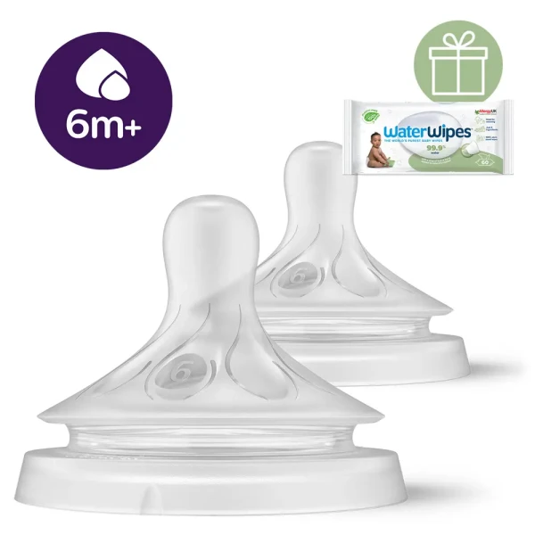 Philips AVENT Cumlík Natural Response 6 na kašu 6m+, 2 ks+WW Soapberry 60ks