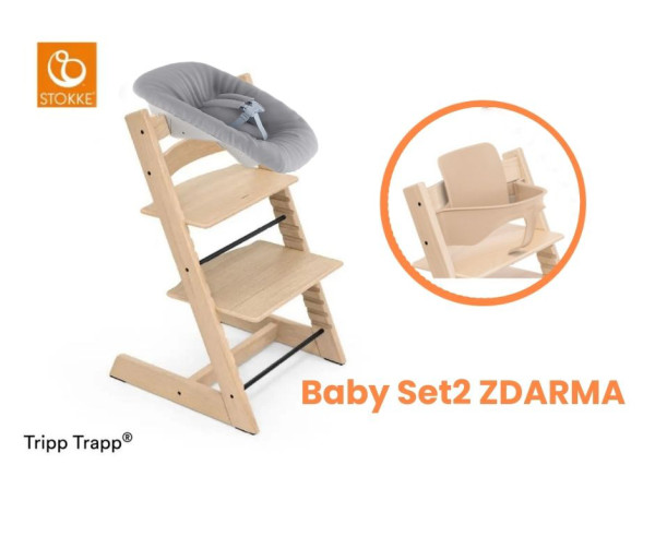 Stokke Tripp Trapp Stolička Oak Natural a Newborn set + Newborn set