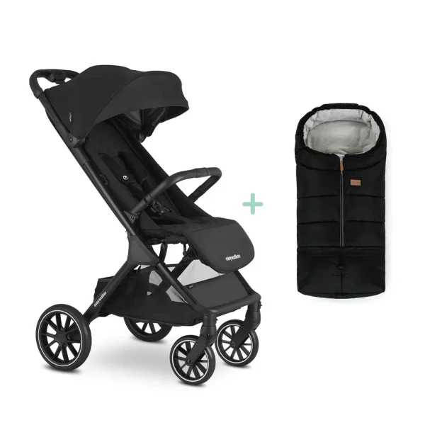 EASYWALKER Kočík športový Jackey XL Shadow Black + PETITE&MARS fusak Jibot ZADARMO