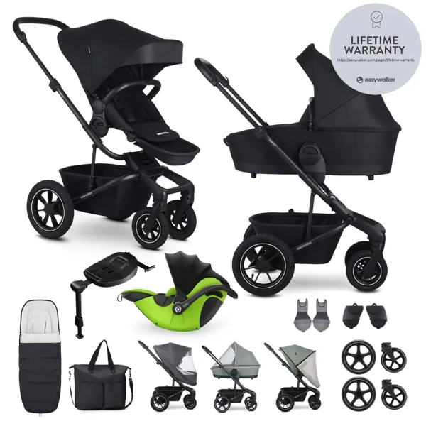 EASYWALKER Kočík kombinovaný Harvey⁵ Midnight Black XXL AIR + KIDDY Evoluna i-size 2 + základňa