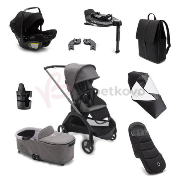 Bugaboo Dragonfly Zvýhodnený set 7v1 Graphite/Grey Melange