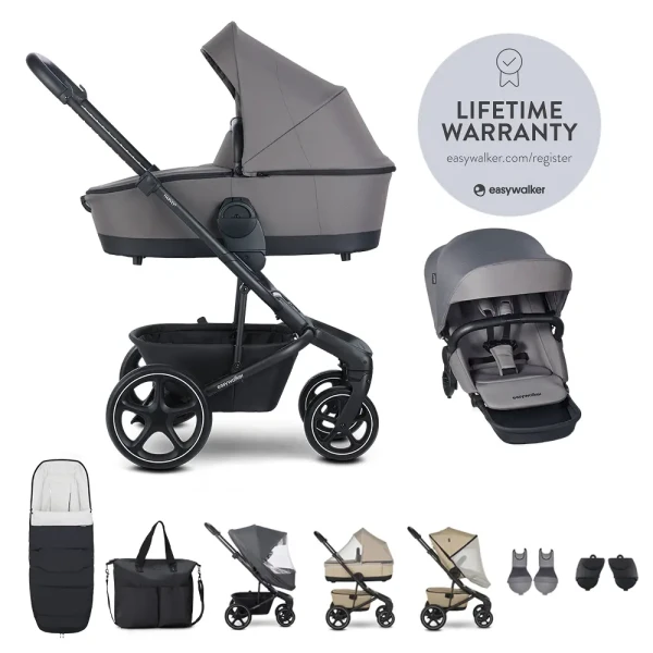 EASYWALKER Set XXL kočík kombinovaný Harvey 5 Pebble Grey s príslušenstvom