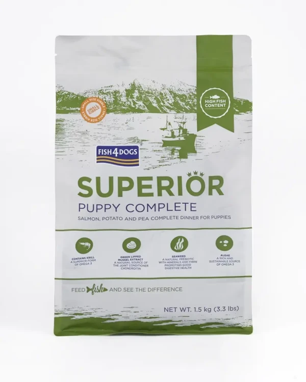 FISH4DOGS Granule malé pre šteniatka Superior losos so zemiakmi 1,5 kg