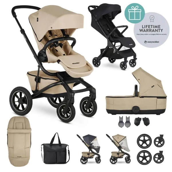 EASYWALKER Kočík kombinovaný Jimmey Sand Taupe XXL AIR + RWS + Jackey Shadow Black