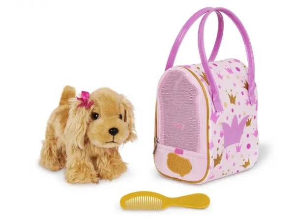 Pucci Pups Psík hnedý v taške Pink Crown Glam Bag