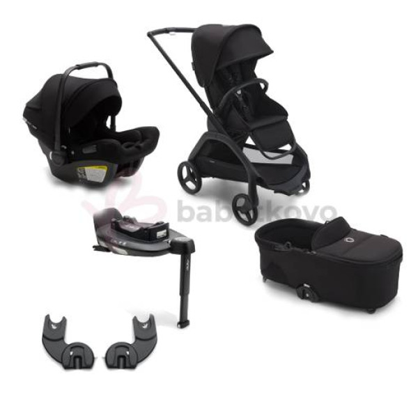 Bugaboo Dragonfly Zvýhodnený set 3v1 Black/Midnight Black