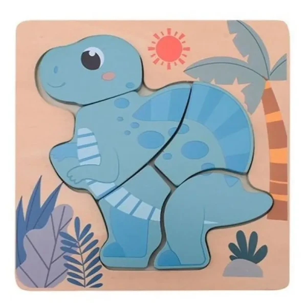 Jouéco Drevené mini puzzle Dino III 12m+