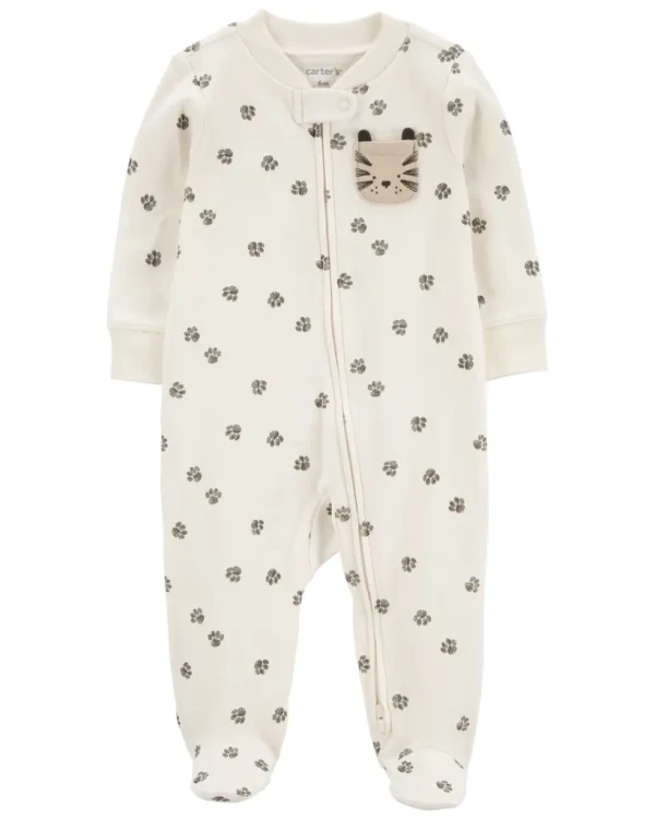 CARTER'S Overal na zips Sleep&Play Ivory Paw chlapec 3m/ veľ. 62