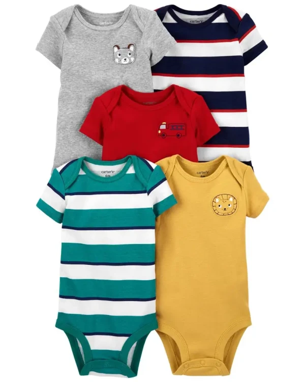 CARTER'S Body krátky rukáv Stripe chlapec LBB 5ks NB/ veľ. 56