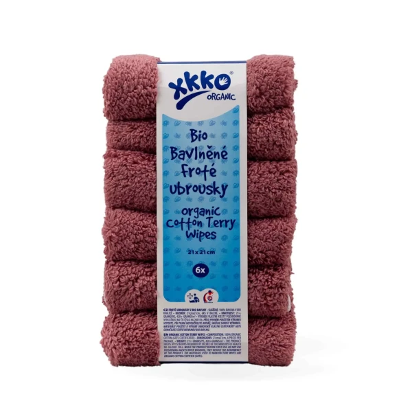 XKKO Organic BIO bavlnené obrúsky 21x21 - Mesa Rose