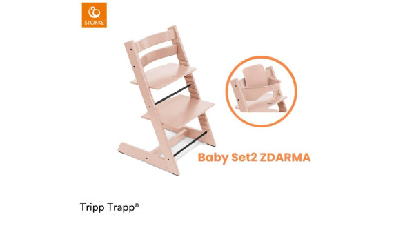 Stolička Stokke Tripp Trapp Serene Pink + Baby set ZDARMA