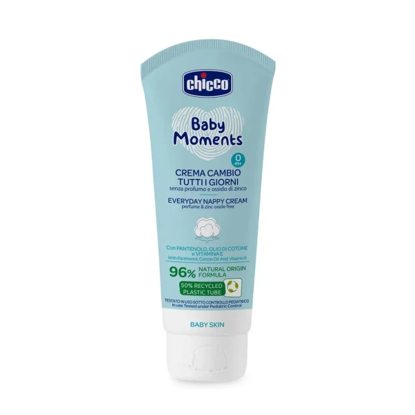 CHICCO Krém na detský zadoček Baby Moments bez parfému na každý deň 100ml, 0m+