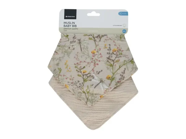 KikkaBoo Podbradník bandana 2ks Secret Garden Beige