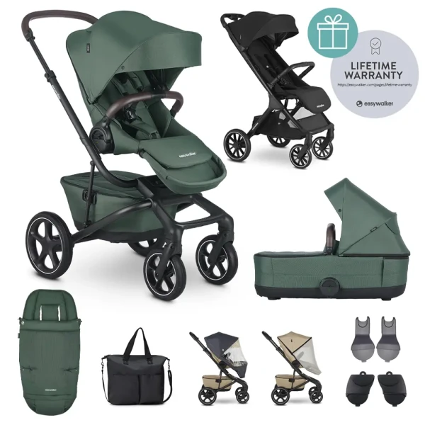 EASYWALKER Kočík kombinovaný Jimmey Pine Green XXL RWS + Jackey XL Shadow Black