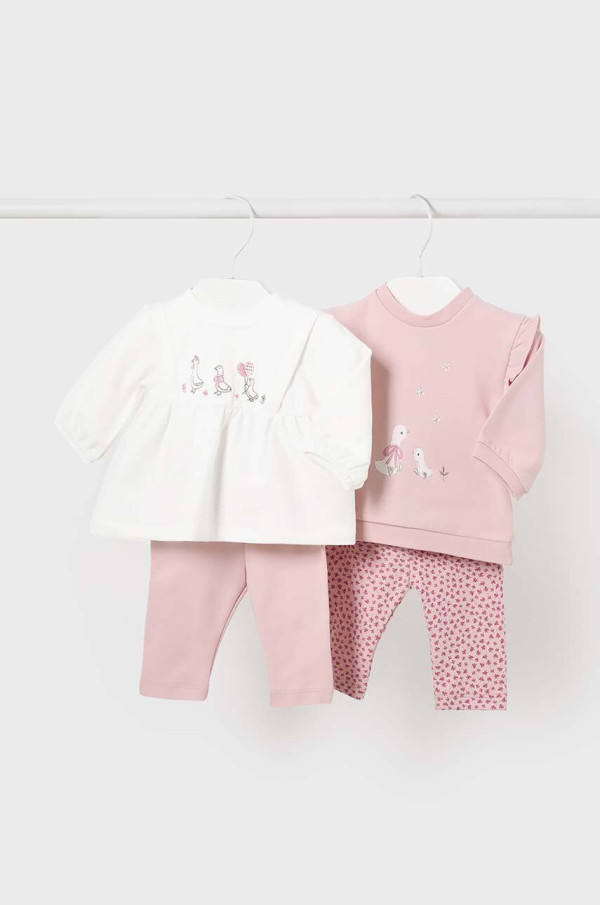 Mayoral 4-dielny set Legíny+tričko 2-4M Rosa baby