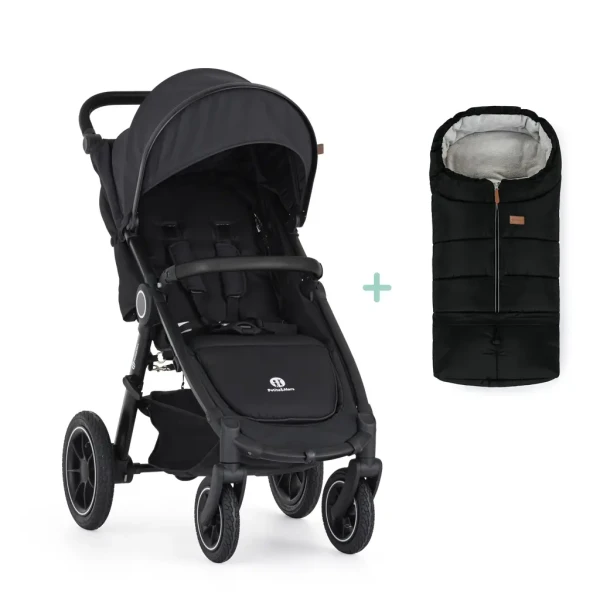 PETITE&MARS Kočík športový Street 2 Air Black Perfect Black + PETITE&MARS fusak Jibot ZADARMO