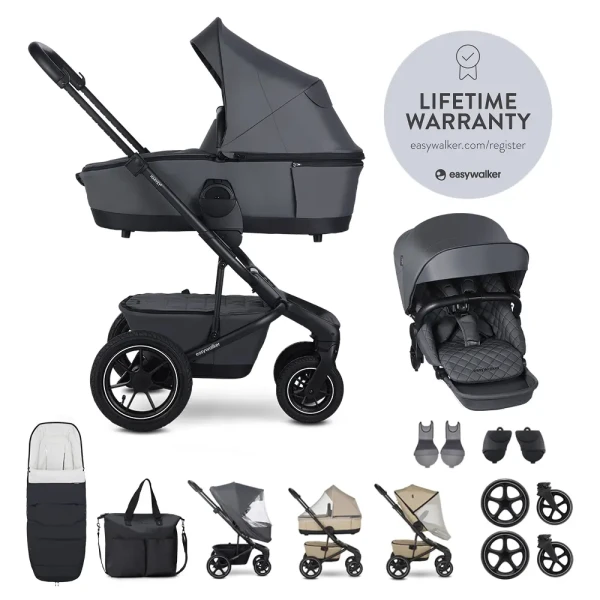 EASYWALKER Set XXL kočík kombinovaný Harvey 5 Air Premium Mineral Grey s príslušenstvom