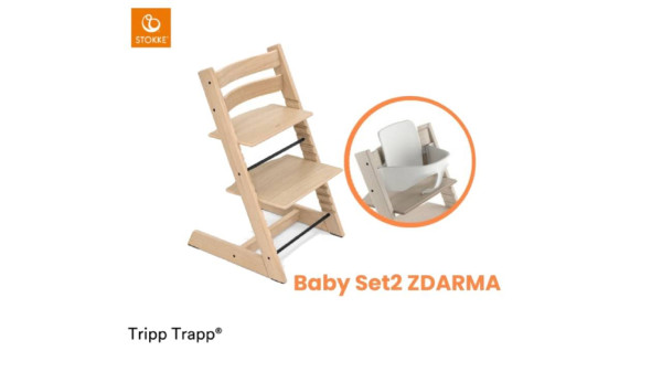 Stolička Stokke Tripp Trapp Oak Natural + Baby set ZDARMA