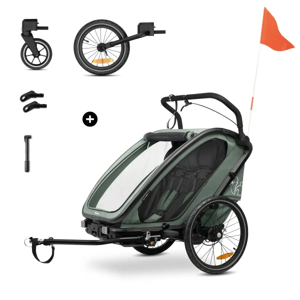 Hauck Bike N Walk Duo cyklovozík 3v1 dark green