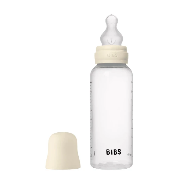 BIBS antikoliková fľaša so silikónovým cumlíkom 270ml ivory