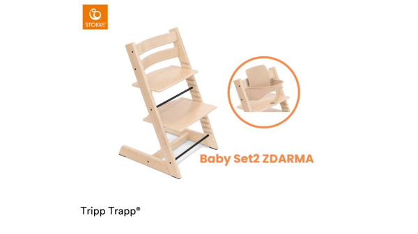 Stolička Stokke Tripp Trapp Natural + Baby set ZDARMA