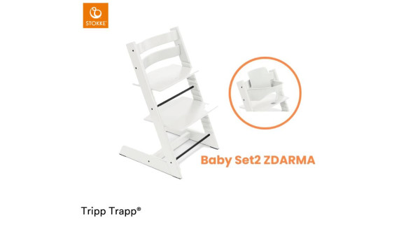 Stolička Stokke Tripp Trapp White + Baby set ZDARMA