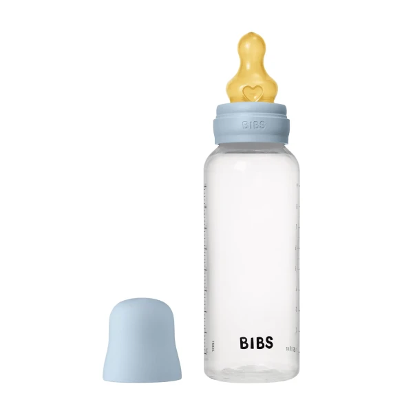 BIBS antikoliková fľaša s kaučukovým cumlíkom 270ml baby blue