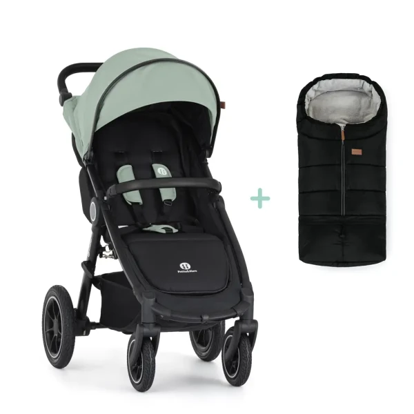 PETITE&MARS Kočík športový Street 2 Air Black Iron Green + PETITE&MARS fusak Jibot ZADARMO