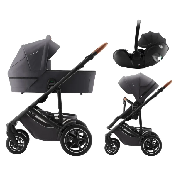 BRITAX Set kočík Smile 5Z + hlboká vanička + autosedačka Baby-Safe PRO Classic, Midnight Grey