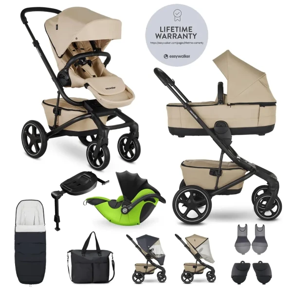 EASYWALKER Kočík kombinovaný Jimmey Sand Taupe XXL RWS + KIDDY Evoluna i-size 2 + základňa