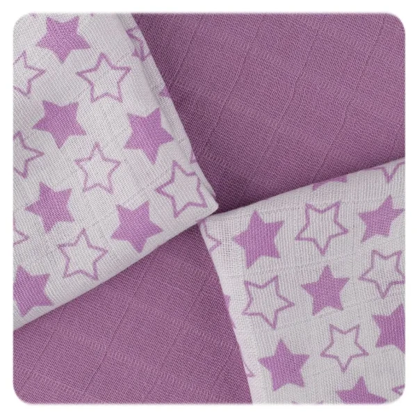 XKKO BMB Bambusové obrúsky 30x30 - Little Stars Lilac MIX