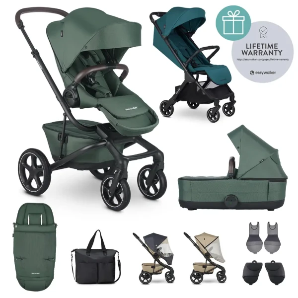 EASYWALKER Kočík kombinovaný Jimmey Pine Green XXL RWS + Jackey Teal Green