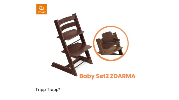 Stolička Stokke Tripp Trapp Oak Warm Brown + Baby set ZDARMA