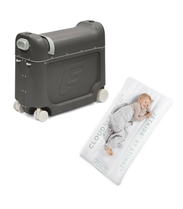 Stokke JetKids - BedBox kufor Midnight Grey + CloudSleeper™ Nafukovačka ZDARMA