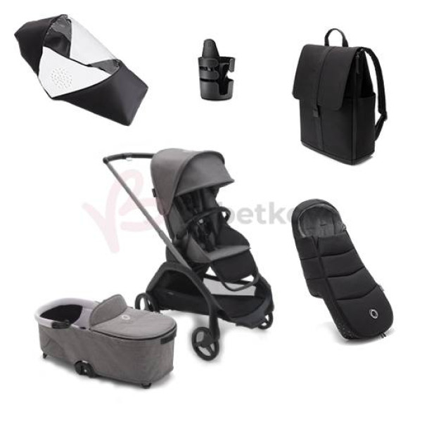 Bugaboo Dragonfly Zvýhodnený set 5v1 Graphite/Grey Melange