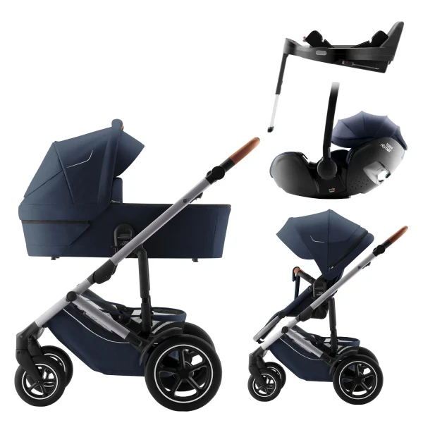 BRITAX Set kočík Smile 5Z + hlboká vanička + autosedačka Baby-Safe PRO + Vario Base 5Z Style, Night Blue