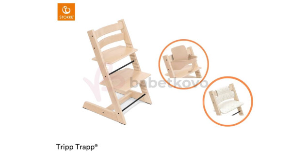 Stokke Tripp Trapp Bundle Stolička + baby set + vankúšik Natural