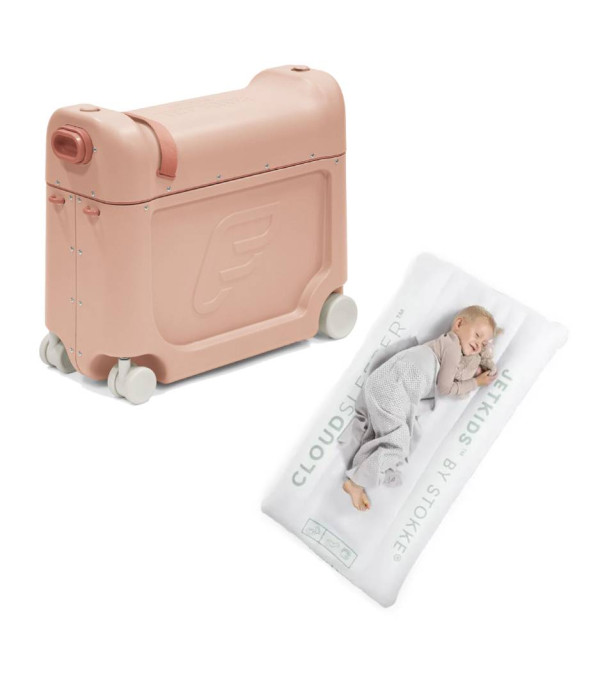 Stokke JetKids - BedBox kufor Coral Pink + CloudSleeper™ Nafukovačka ZDARMA