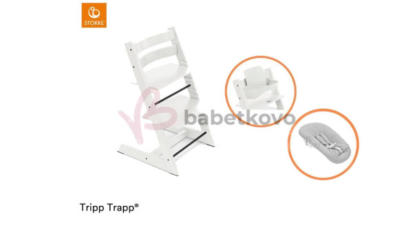 Stokke Tripp Trapp Bundle Stolička + baby set + newborn set White