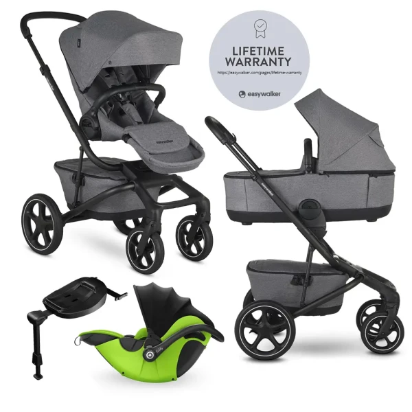 EASYWALKER Kočík kombinovaný Jimmey 2v1 Iris Grey LITE RWS + KIDDY Evoluna i-size 2 + základňa